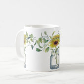 Mug Taza con diseño de florero y margarita (Devant gauche)