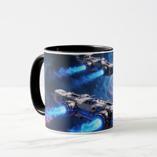 Mug Taza con nave entrando en agujer interdimensional (Devant gauche)