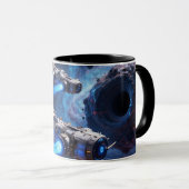 Mug Taza con nave entrando en agujer interdimensional (Devant droit)