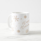 Mug Taza copos de nieve dorados (Devant gauche)