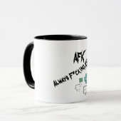 Mug Taza de Cerámica Negra Mate 'AFK' (Always F*cking  (Devant gauche)