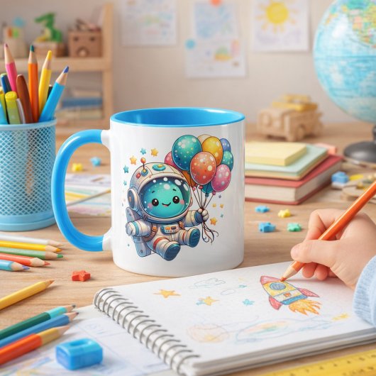 Mug Taza de Cumpleaños Astronauta con Globos