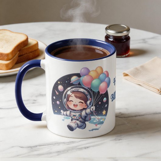 Mug Taza de Cumpleaños Astronauta con Globos