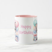 Mug Taza de Cumpleaños con Gatito y Globos  (Centre)