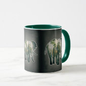 Mug Taza de Elefantes en el bosque. Naturaleza. (Devant droit)