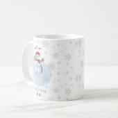 Mug Taza de muñeco de nieve de Navidad personalizada (Devant gauche)