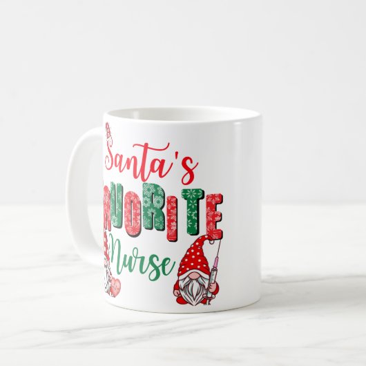 Mug Taza de navidad para enfermera  (Devant gauche)