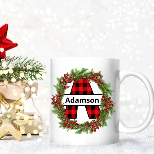 Mug Taza de navidad personalizada con letra A