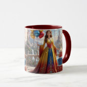 Mug Taza de Princesa – Diseño de Cumpleaños con Pastel (Devant droit)