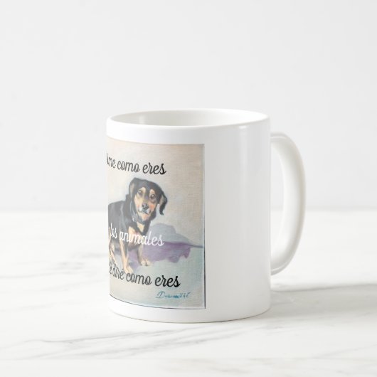 Mug Taza dime como eres con los animaux (Devant droit)