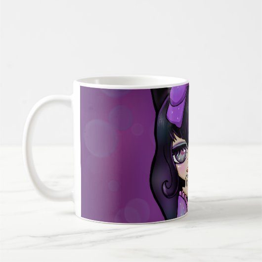 Mug Taza diseño Kuromi fanart rostro (Gauche)