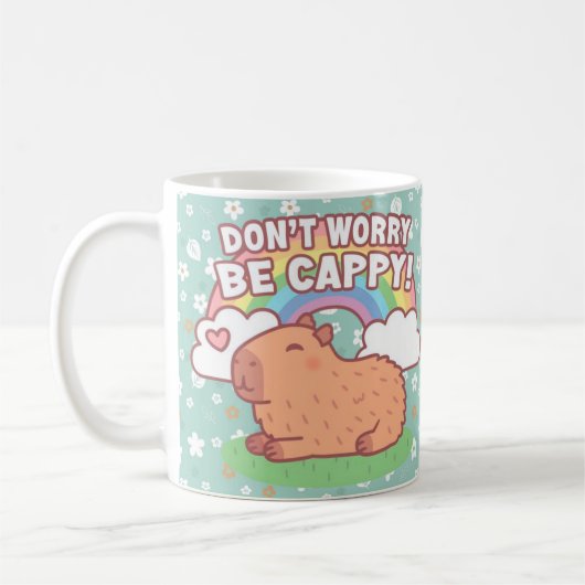 Mug Taza Don't Worry Be Cappy Capibara Carpincho (Gauche)