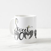 Mug Taza dulce mamá con corazón y flor (Devant gauche)