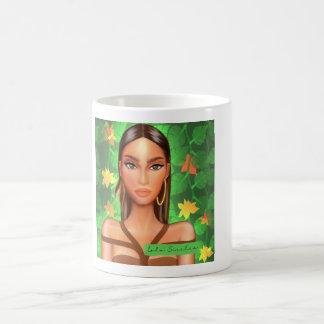 Mug Taza ilustrada mujer tropical