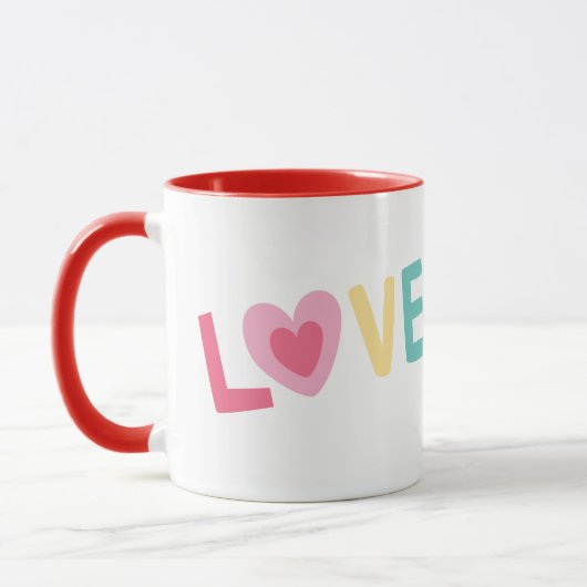 Mug Taza Love letra de corazón (Gauche)