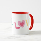 Mug Taza Love letra de corazón (Devant droit)