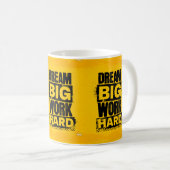 Mug Taza motivacional "DREAM BIG, WORK HARD" (Devant droit)