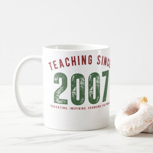 Mug Taza para profesor | Teaching since 2007 (Avec donut)