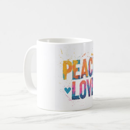 Mug Taza Peace and Love (Devant gauche)