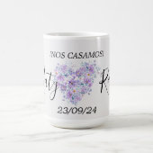 Mug Taza Personalizada de Boda en Tonos Lilas (Centre)