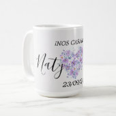 Mug Taza Personalizada de Boda en Tonos Lilas (Devant gauche)