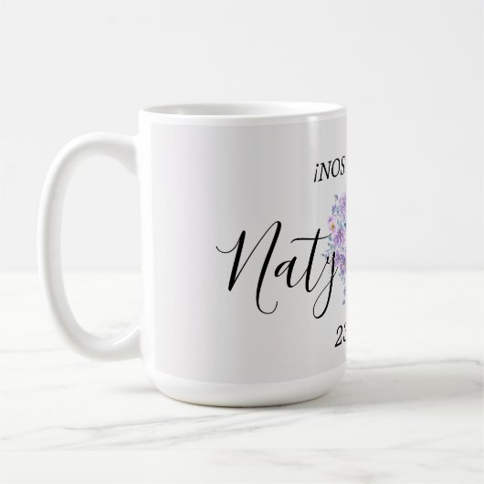 Mug Taza Personalizada de Boda en Tonos Lilas (Gauche)