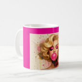 Mug Taza Pop Art Glam con Mujer Rubia y Chicle (Devant gauche)