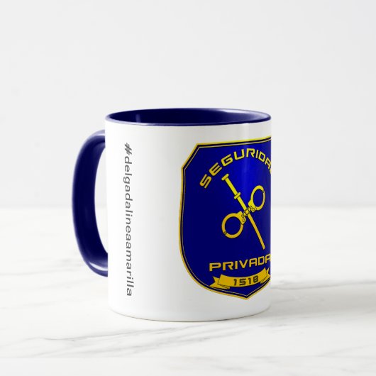 Mug Taza Seguridad Privada España Placa Azul (Devant gauche)