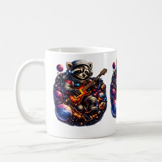 Mug TazaMapache astronauta rockero – Música entre plan (Gauche)