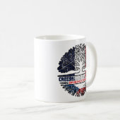 Mug Tchéquie France France Arbre Drapeau (Devant droit)