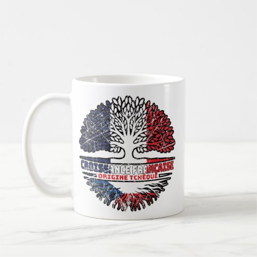 Mug Tchéquie France France Arbre Drapeau (Gauche)