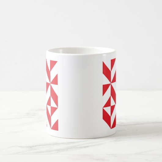 Mug Tchry Red Geometric Deco Cube Pattern (Centre)