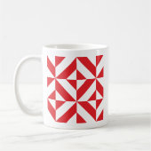 Mug Tchry Red Geometric Deco Cube Pattern (Gauche)