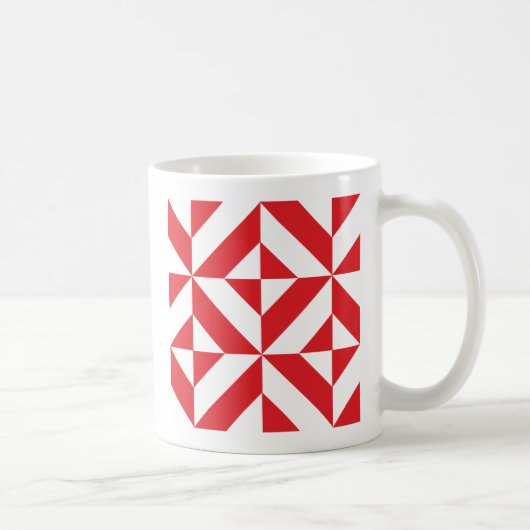 Mug Tchry Red Geometric Deco Cube Pattern (Droite)