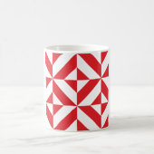 Mug Tchry Red Geometric Deco Cube Pattern (Centre)