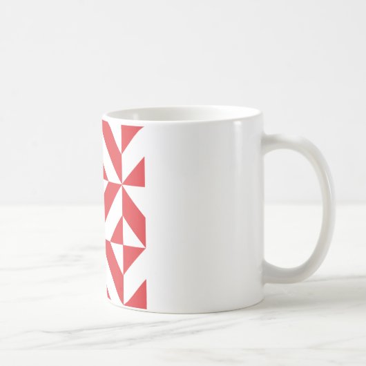 Mug Tchry Red Geometric Deco Cube Pattern (Droite)