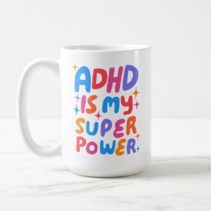 Mug TDAH est ma superpuissance Lettres de bulles joyeu