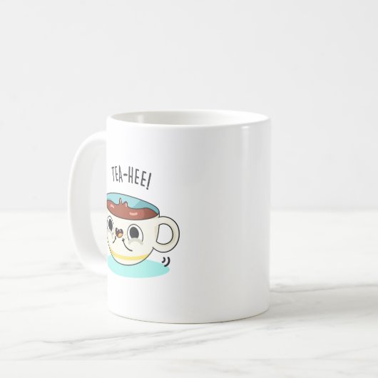 Mug Tea Hee Funny Tea Cup Pun (Devant gauche)