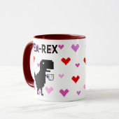 Mug Tea-rex avec coeur de pixel (Devant gauche)