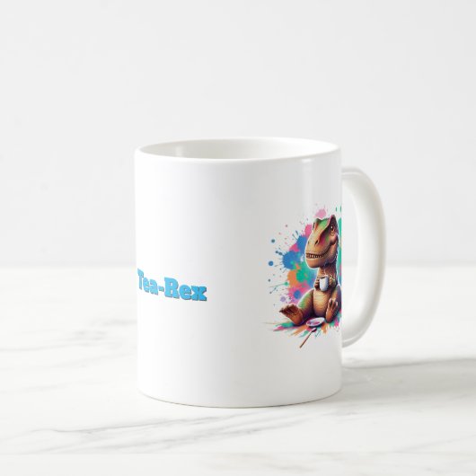 Mug Tea‑Rex – Cartoon Dino mit Tee | (Devant droit)
