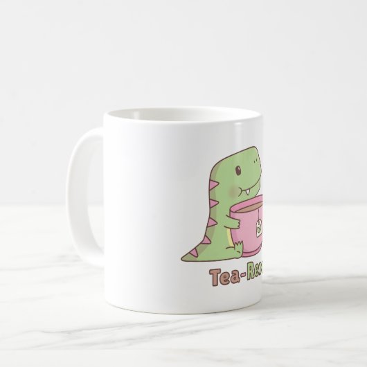 Mug Tea-Rex Tea-Dinosaur Cute Hugging Tea Tea (Devant gauche)