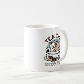 Mug Tea Time Meow Time - Cute Cat and Tea Design (Devant droit)