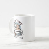 Mug Tea Time Meow Time - Cute Cat and Tea Design (Devant gauche)