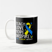 Mug Teach love inspire down syndrome awareness boy gir (Gauche)