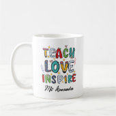 Mug Teach Love Inspire Personalized Teacher Gift (Gauche)