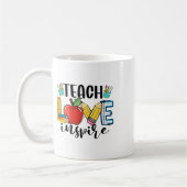 Mug Teach Love Inspire Shirt Funny Ck To School Teache (Gauche)