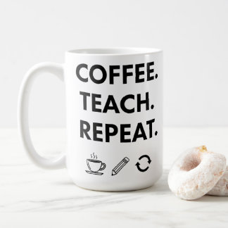 Mug Teach Repeat - Professeur minimaliste