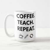 Mug Teach Repeat - Professeur minimaliste (Gauche)