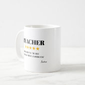 Mug Teacher 5 Star Review | Amazing Teacher Gift (Devant gauche)