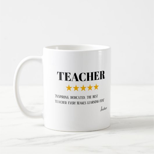 Mug Teacher 5 Star Review | Amazing Teacher Gift (Gauche)